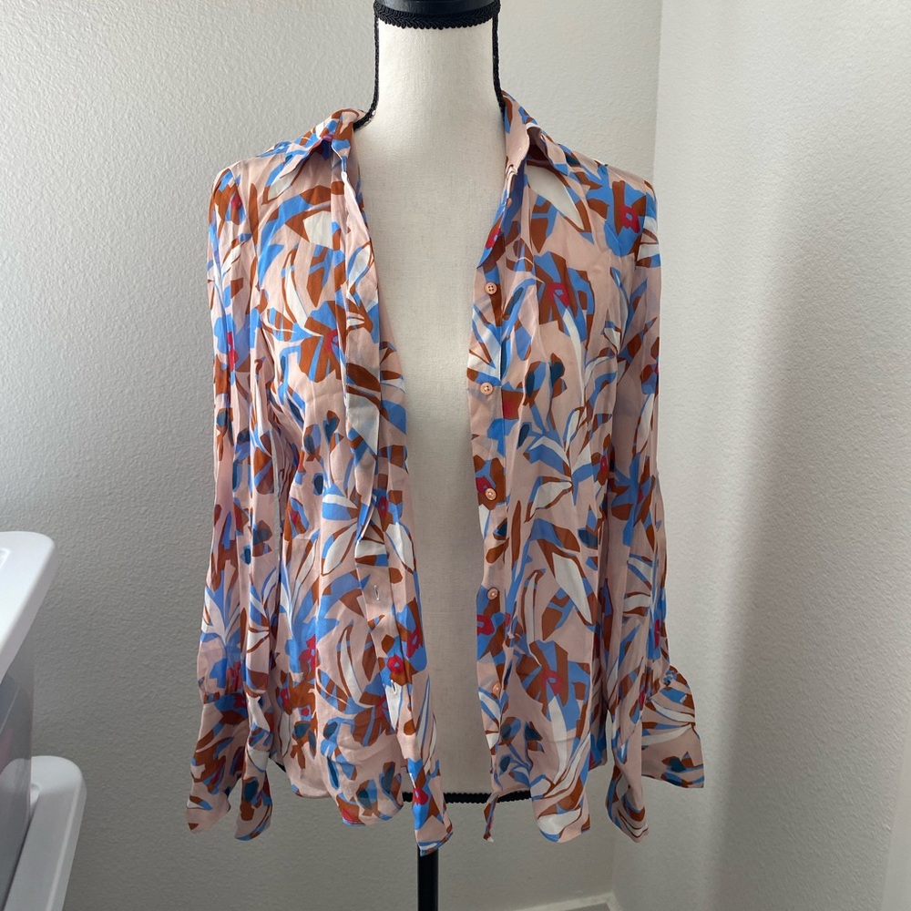 Massimo Dutti Patterned Button Up Blouse - image 2